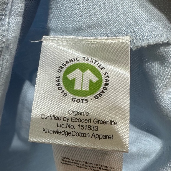 Knowledge Cotton Apparel NWOT Pale Blue Unisex Classic Polo Shirt Size Medium - Picture 10 of 11